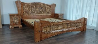 Drevená posteľ Poľovnicke motivy 180×200 vrátane ortopedický - 3