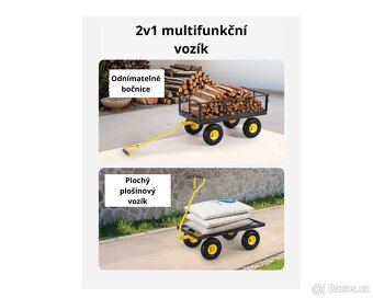 Víceúčelový zahradní vozík 96,5x56x53,5cm - nový - 3