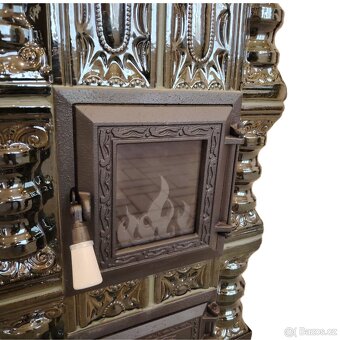 Kachlová kamna sporák Carmen s varnou deskou zelená - 3