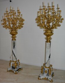 Zámecké podlahové lampy s amorky - mramor - bronz - 3