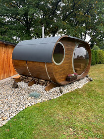 Venkovní oválná sauna s panoramatickým oknem - 3