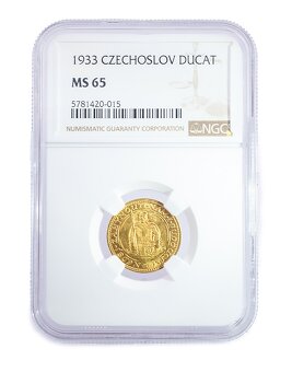 Svatováclavský dukát 1933, certifikace NGC MS 65 - 3