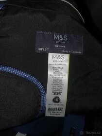 Oblekové kalhoty modré M&S Skinny - 3