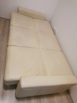 Kožený rozkládací gauč s úložným prostorem - 3