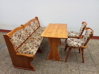 Jídelní set, rustikální nábytek, lavice, židle, stůl - 3