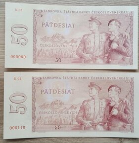 4ks 50 Kčs vzor 1963 nevydaná jen 50ks - 3