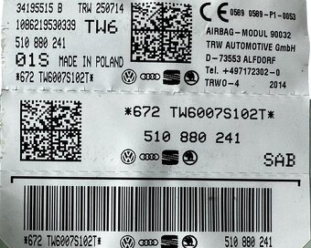 Levý přední airbag sedadla 510880241 VW Golf 7 Sportsvan 15 - 3