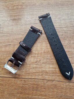Pánský kožený řemínek na hodinky 22 mm. - 3