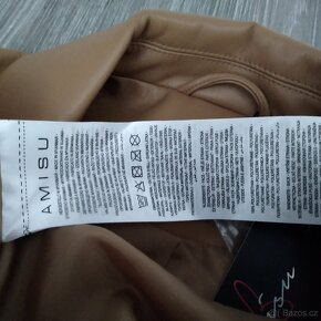 Kožený kabát vel-42,značka-Amísu,Nový 6 x foto - 3