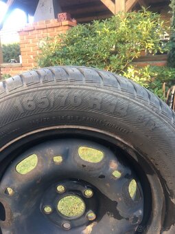 8ks Plechové disky 5x100 s pneu 165/70 R14 - 3