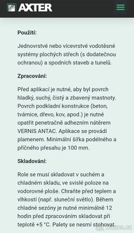 Asfaltový hydroizolační pás SBS tl. 4mm značky Axter - 3