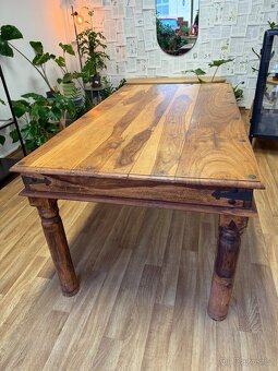Masivní starožitní jídelní stůl dub - 3