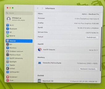 MacBook Pro 2020/16GB RAM/Intel i5/512GB SSD/Záruka - 3