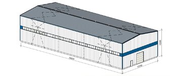 Hala - ocelová - zateplená - 20m x 50m - 3