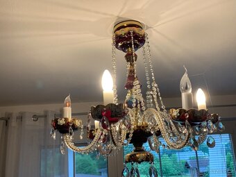 6-ti ramenný červený křišťálový lustr zdobený vysokými smalt - 3