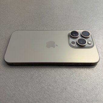 iPhone 15 Pro 128GB jako nový, natural titan, 100% baterie - 3