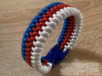 Paracord náramek (21 cm) Czech Tricolor - 3