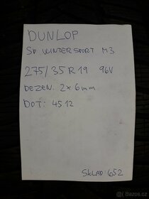 275/35R19  96V  DUNLOP SP Wintersport  M3  2ks - 3