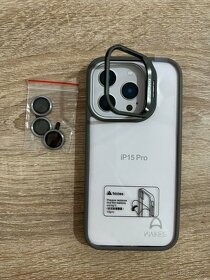Kryt na iphone 15 pro se stojánkem + sklo na kameru - 3