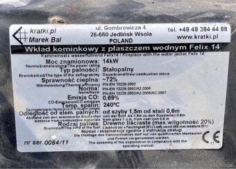 Krbová vložka s výměníkem felix 14kw - 3