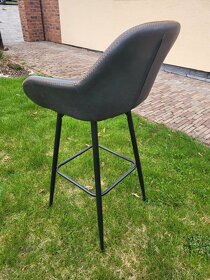 Koženková barová stolička, kovová - 3