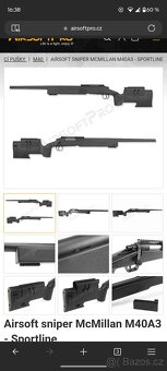 Airsoft sniper McMillan M40A3 - Sportline + optika - 3