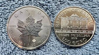 Stříbrné mince Maple Leaf a Philharmoniker - 3