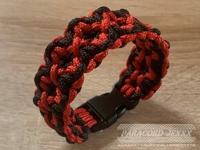 PARACORD náramek (19 cm) red - black - 3