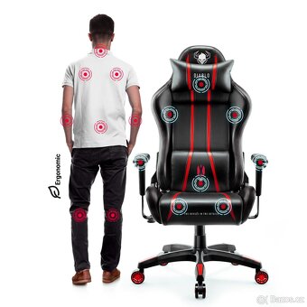 Herní židle Diablo X-One 2.0 King Size – černo-červená - 3