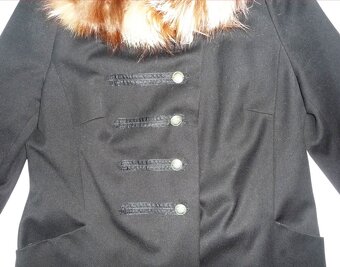 Kvalitní černý kabát/paleto, vel. L zn. 1-2-3 - 3