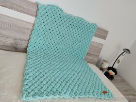 Pletená dětská deka mentolová - 3