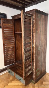 Oldtime šatní skříň z kvalitního recyklovaného dřeva - 3