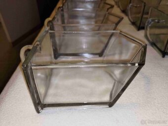 Skleněné dózy (šuplíčky) historické velké - 3