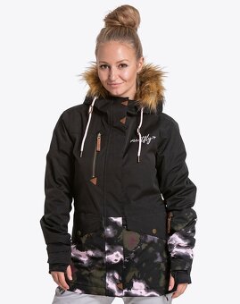 Dámská SNB & SKI bunda Meatfly Storm Camo Pink - 3