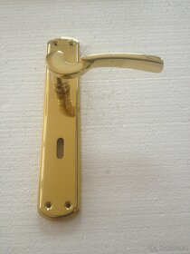 Dveřní klika / kování, zlatá lesk, rozteč 72mm /22ks - 3