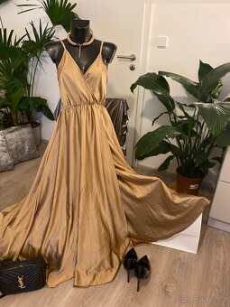 Mango dlouhe saty maxi bezove nude plesove 38 - 3