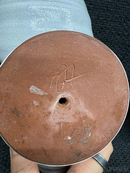 Vintage porcelánová mísa / etažérka na nožce – zlacený okraj - 3