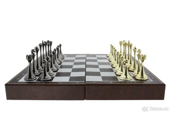 Luxusní šachový set kůže a kov s magnetickými figurkami - 3