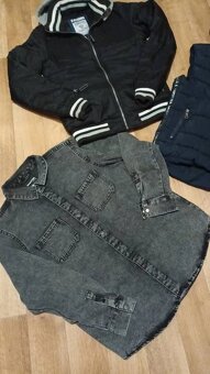 Zimní bunda, vesta, košile vel.158 - 3