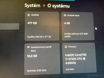Herní pc i7-6700K, 16GB RAM, GTX 1650 SUPER 4GB, 512GB NVMe - 3