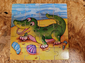 Dřevěné puzzle - zvířátka 4ks - 3