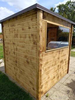 Finská venkovní sauna 2x2 m, pro až 6 osob,kamna na dřevo - 3