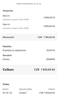 ACDC Power Up Tour Praha - 2 vstupenky, sektor A stání - 3