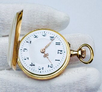 14K ZLATÉ ART DECO KAPESNÍ HODINKY - JEPTIŠKY - FUNKČNÍ - 3