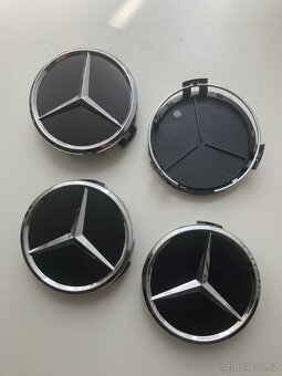 Středové pokličky Mercedes-Benz černé, hvězda - 3