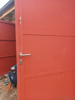 Vrata 3ks plechové dvoukřídlé nezateplené - nové - 3