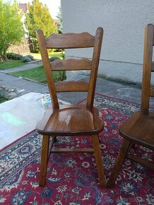 4 X rustikální , dubové židle , masiv . - 3