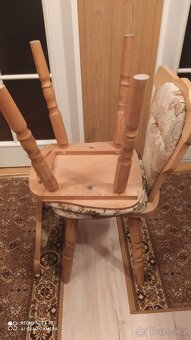 Dvě rustikálové, selské židle - 3