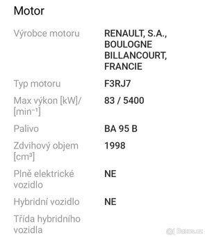 Motor Renault 2.0i 83kw - 3