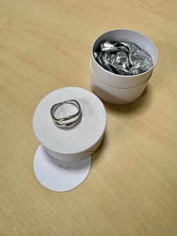 Manta Lips ring - nový dvojitý stříbrný prsten vel. 54 - 3